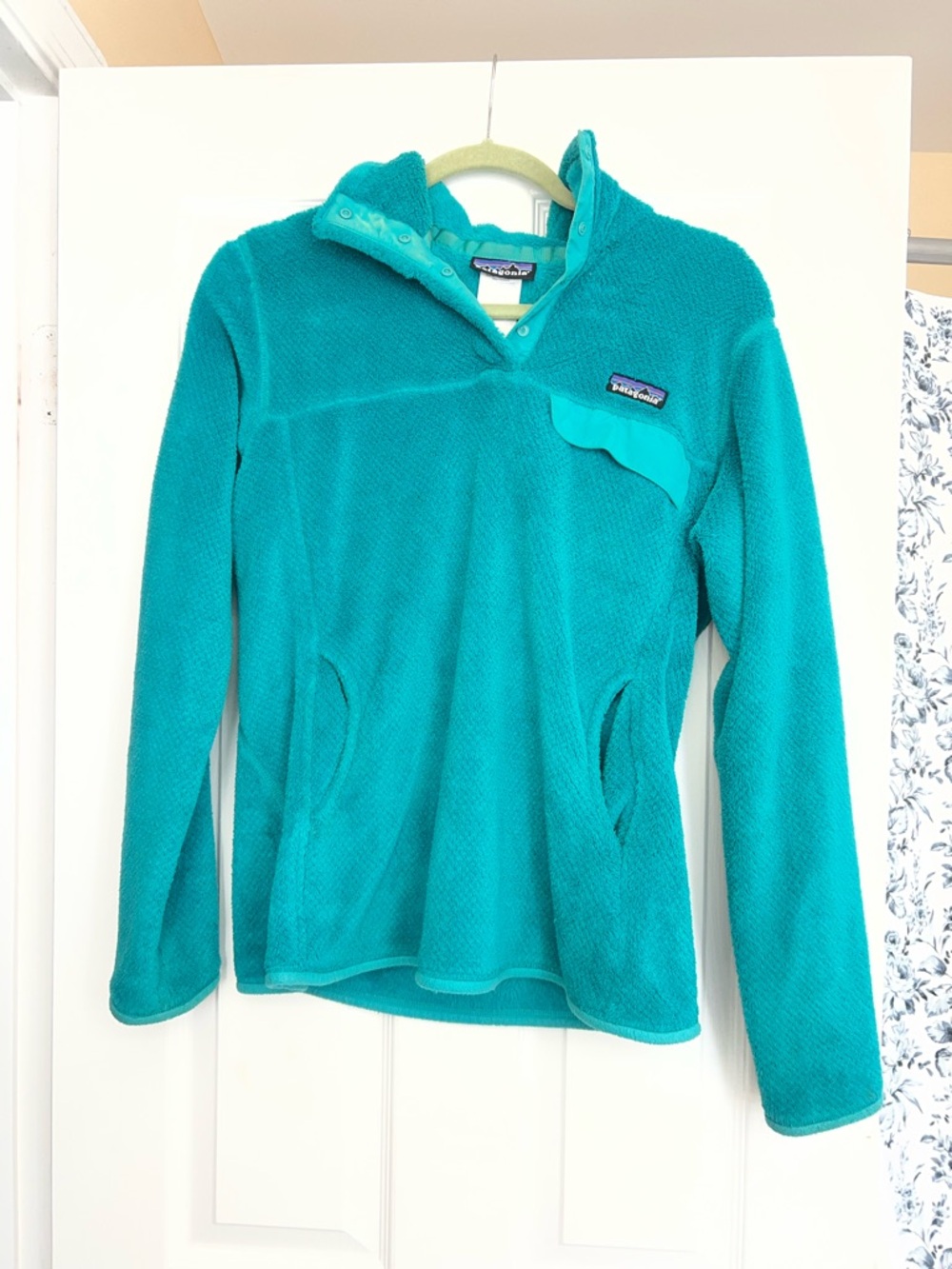 Patagonia Teal Snap-Neck Fleece Pullover